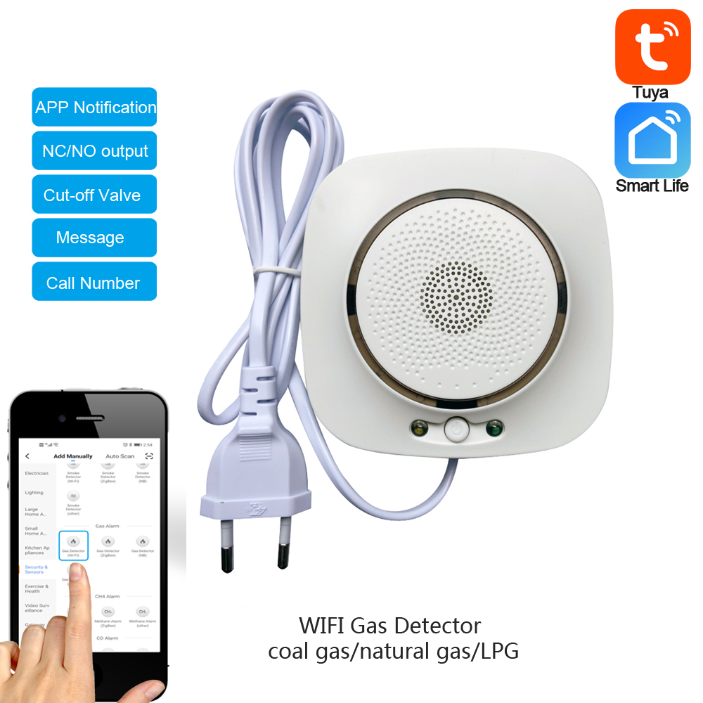 Wifi Smart Plug - 90-220Vac EU Plug WIFI Aardgasdetector Tuya