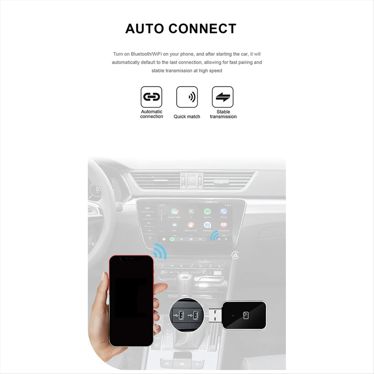 Wifi Smart Plug - Geschikt voor draadloze CarPlay Android Auto