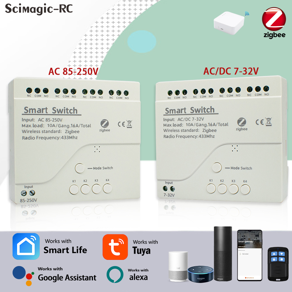 Smart Home Assistant - 4CH Zigbee Tuya Smart Home Relaismodule