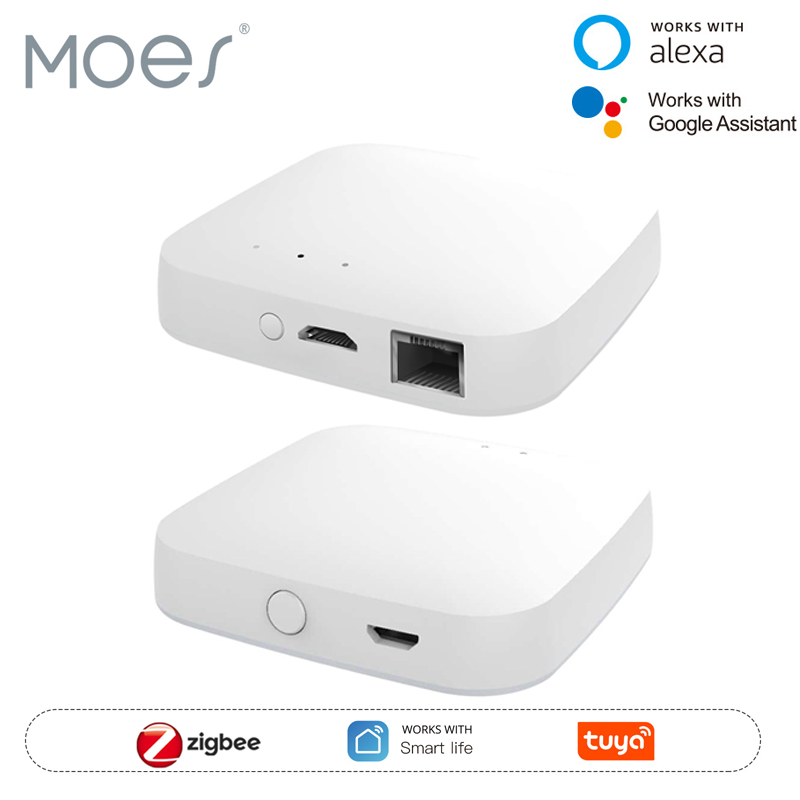 Smart Home Nest - MOES Tuya ZigBee3.0 Smart Hub, draadloze/bekabelde