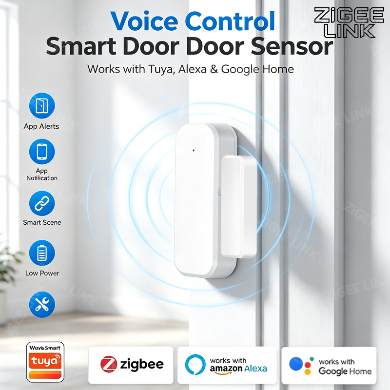Smart Home Voice Assistant - Zigbee3.0 Deur- en raamantidiefstalsensor Draadloze magnetische