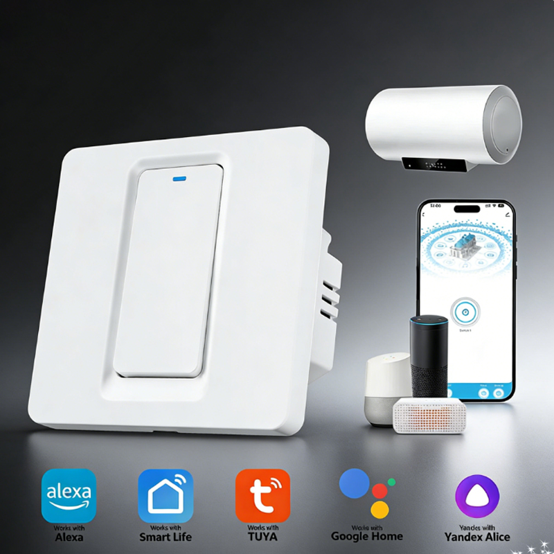 Smart Home Wiz - Slimme boilerschakelaar/WiFi en Bluetooth-aanraakbediening Werkt met