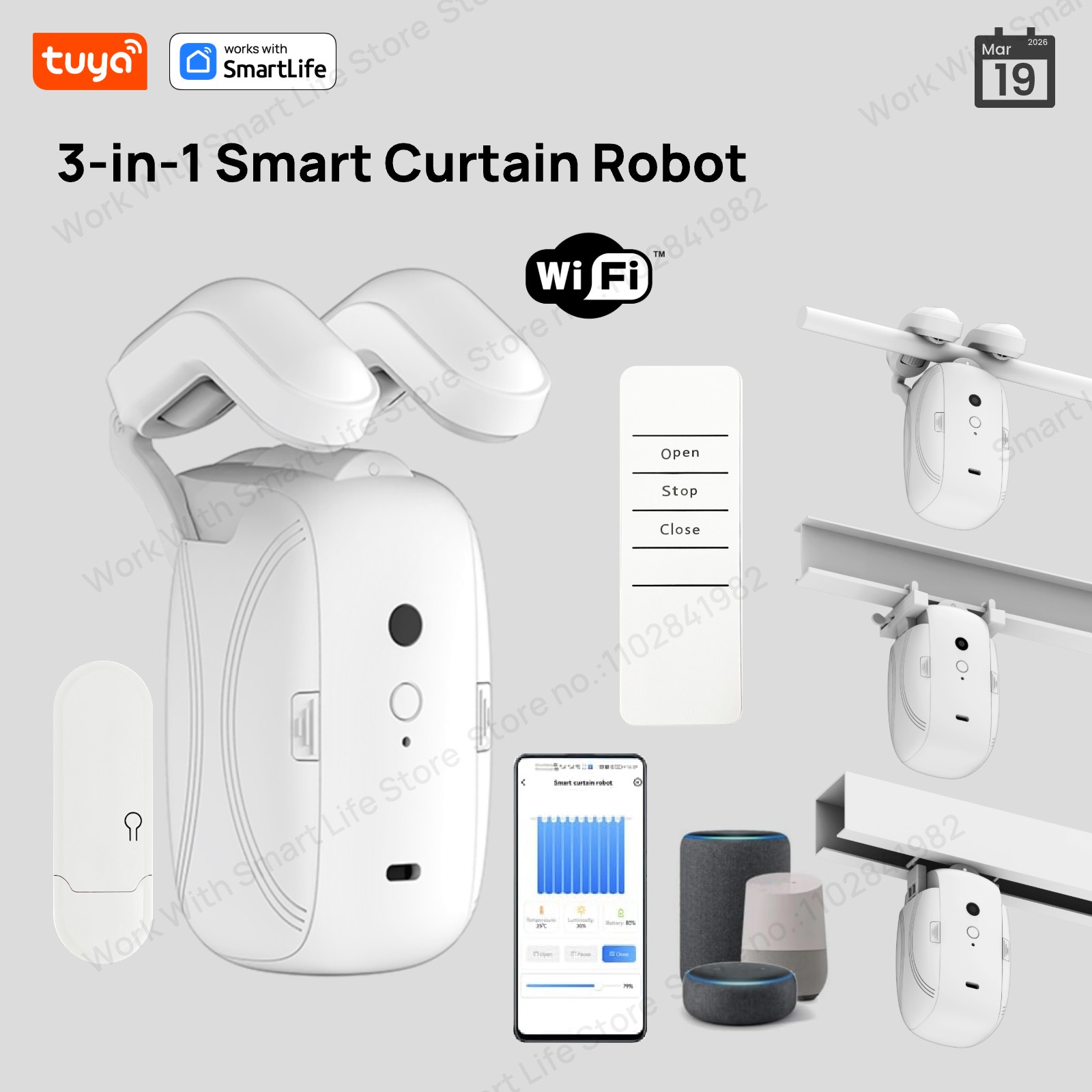 Smart Home Nest - 1/2 stuks Tuya Smart WiFi gordijnrobot