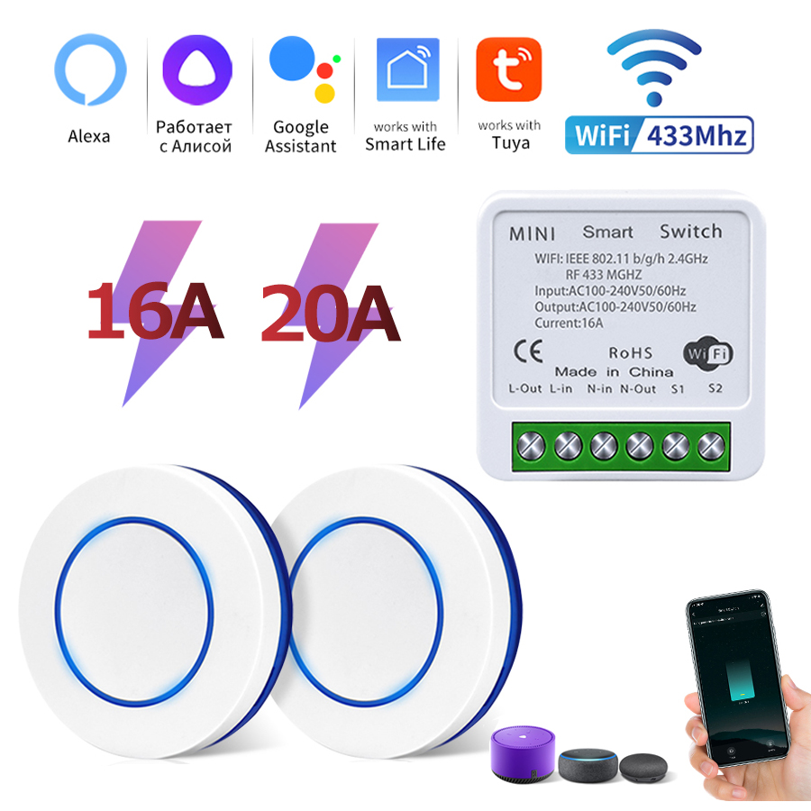 Smart Home Voice Assistant - Tuya Wifi Smart Switch RF 433MHz