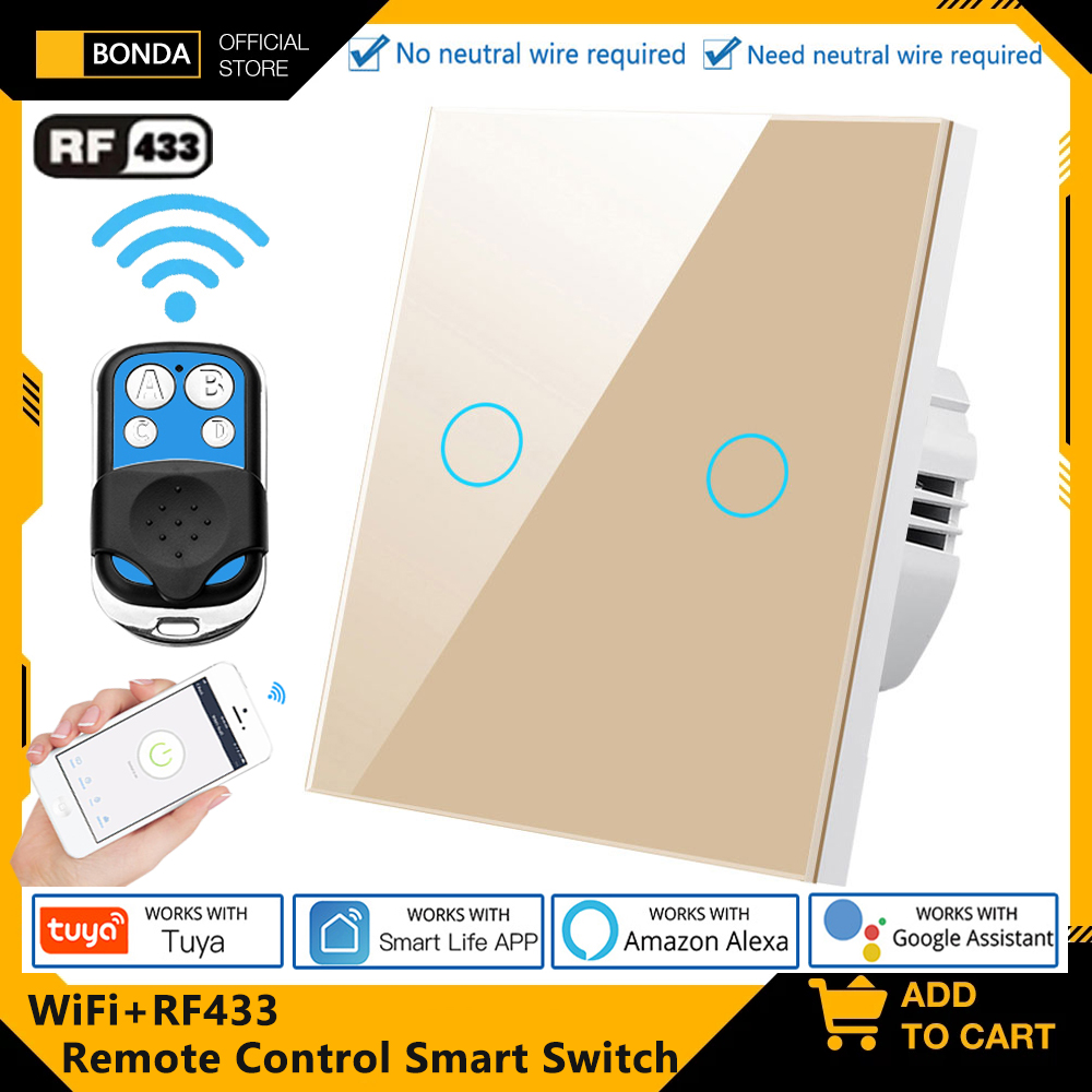 Smart Home Remote Control - Tuya EU WiFi + RF433 Slimme