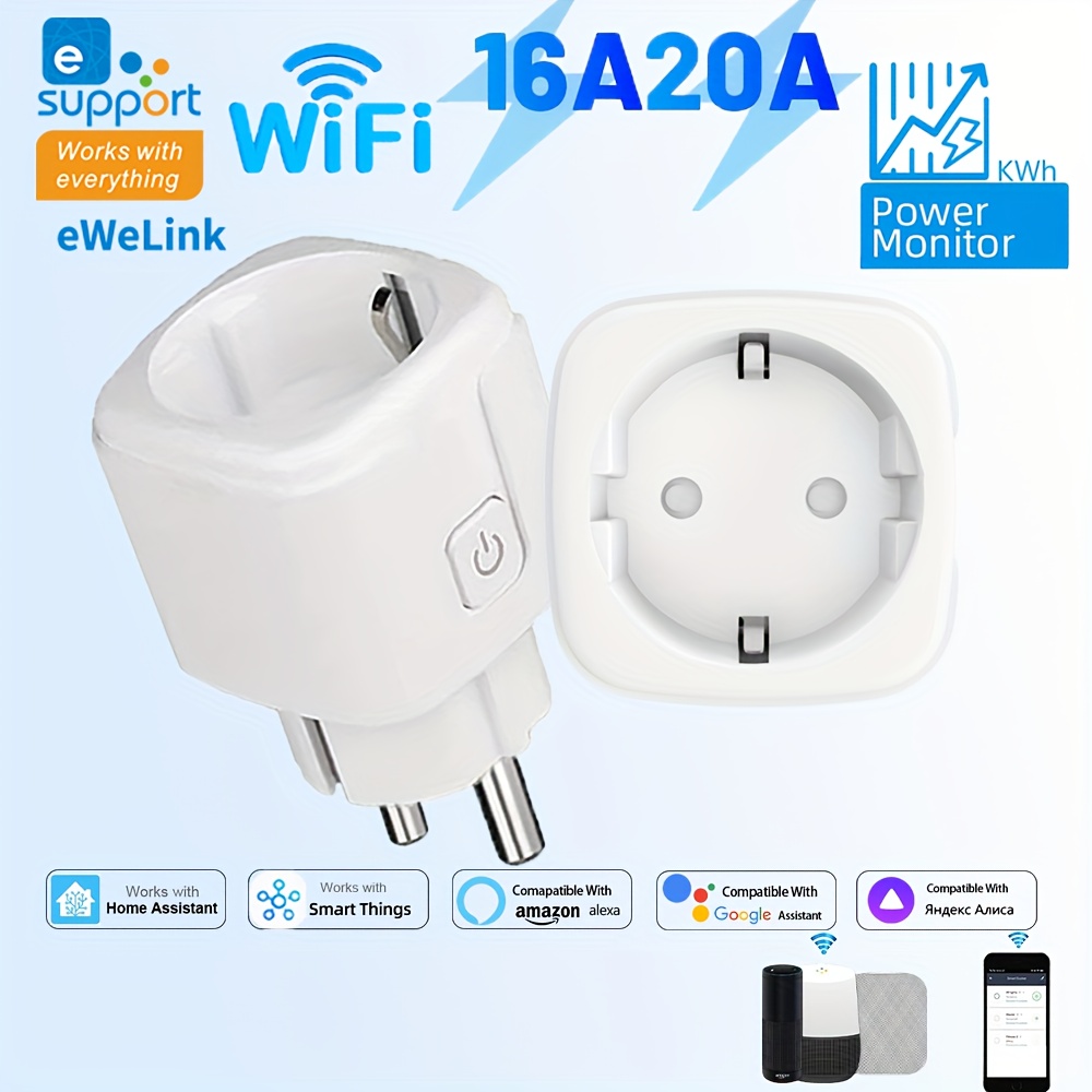 Smart Home Nest - EWeLink Smart WiFi-aansluiting EU-afstandsbediening/timerschakelaar/batterijtelling compatibel met