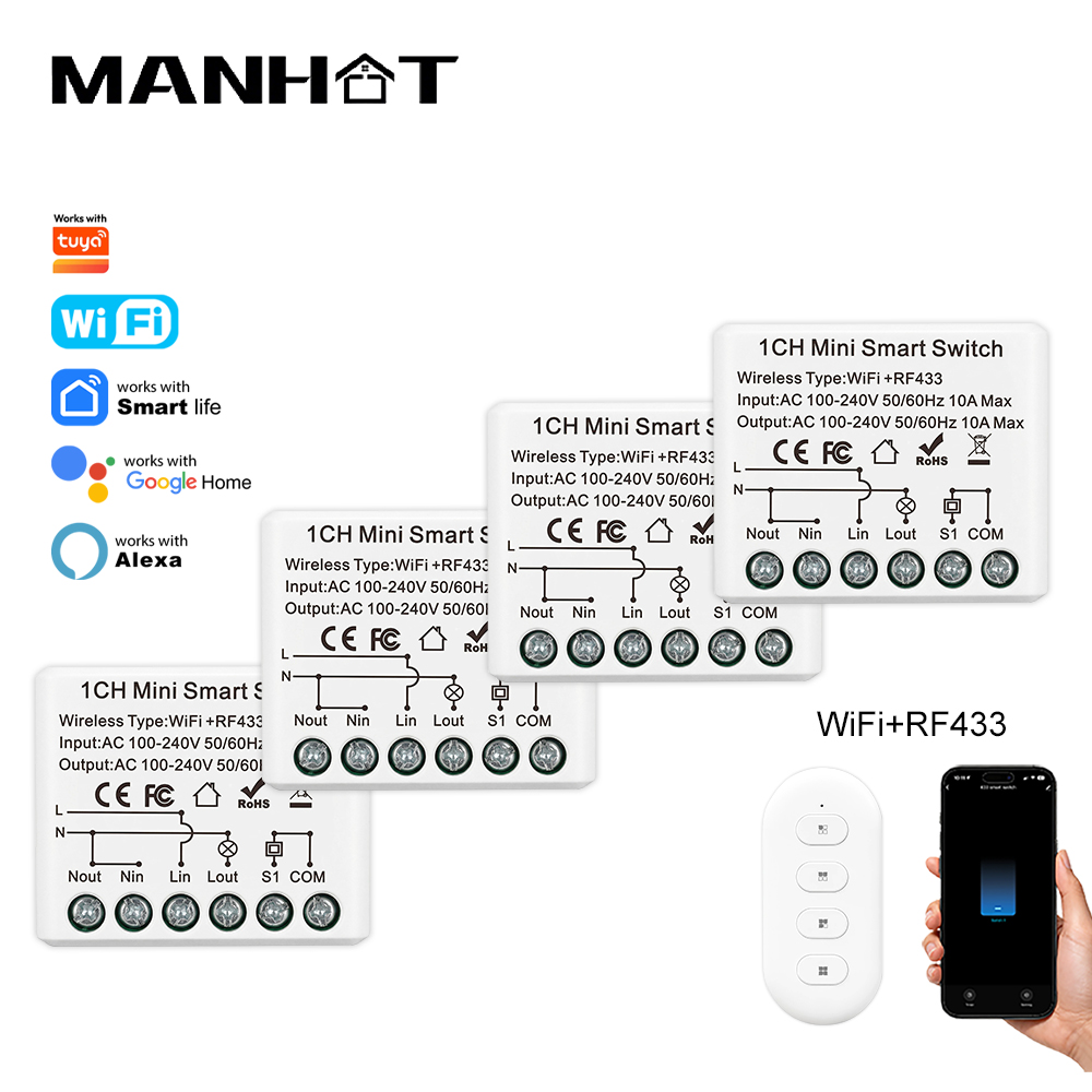 10A Mini WIFI Smart Switch RF4 - Smart Home Voice Assistant recensie en prijs